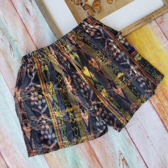 Conoz Handwoven Embroidered Boho Festival Shorts S - Picture 4 of 6